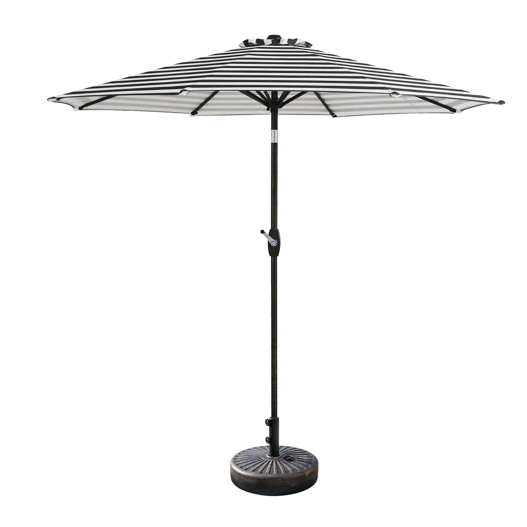 Paolo 9 ft. Patio Umbrella with Bronze Round Weight Base Kit