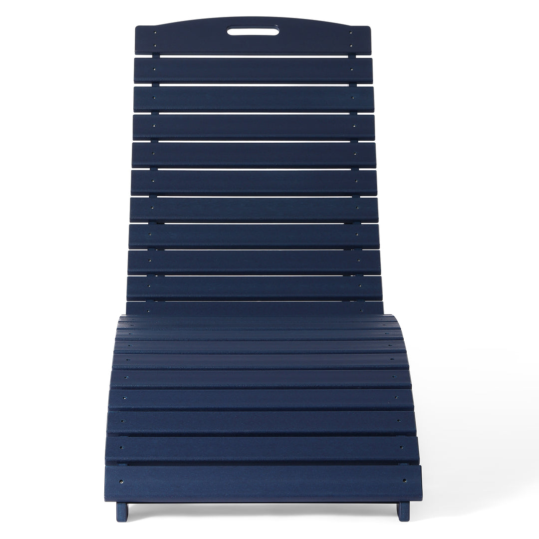 Outdoor HDPE In-Pool Patio Chaise Lounge Chair With Wheels