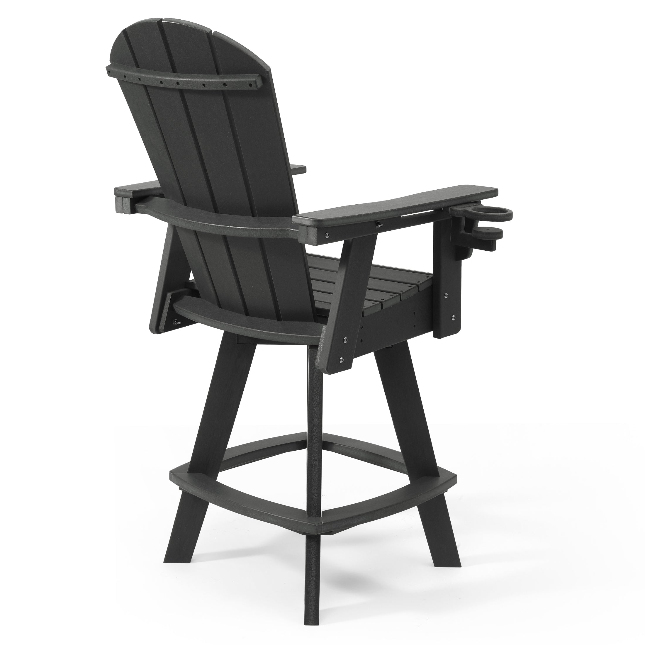 Malibu Outdoor HDPE Swivel Adirondack Bar Height Chair With Cup Holder