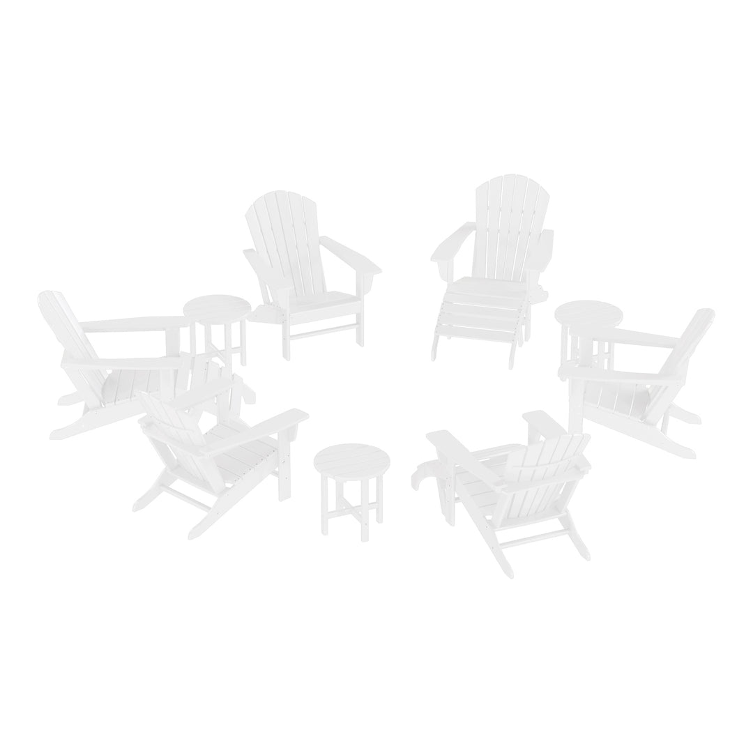 Dylan 12 Piece Outdoor Adirondack Chair With Ottoman And Side Table