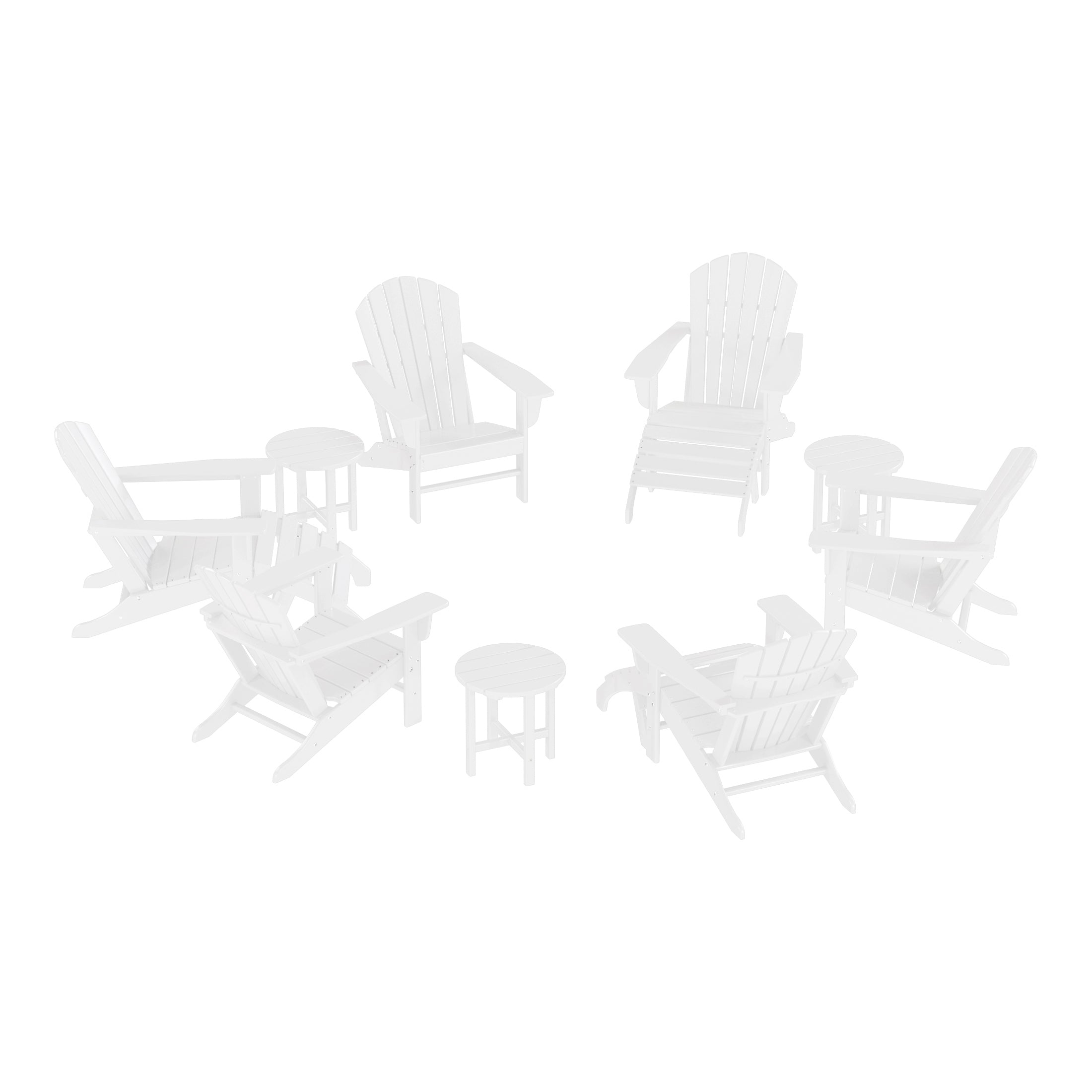 Dylan 12 Piece Outdoor Adirondack Chair With Ottoman And Side Table