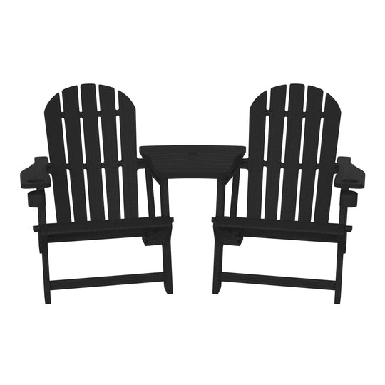 Azura Outdoor HDPE Adirondack Chairs With Connecting Table Tray (Set of 2)