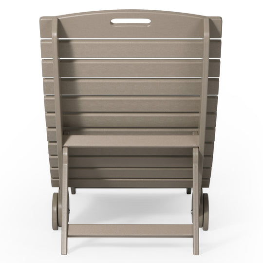 Outdoor HDPE In-Pool Patio Chaise Lounge Chair With Wheels