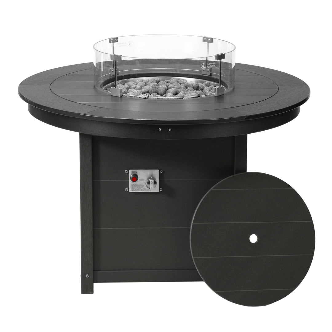 Helios 47" Modern Outdoor Patio Propane Gas Round Fire Pit Table