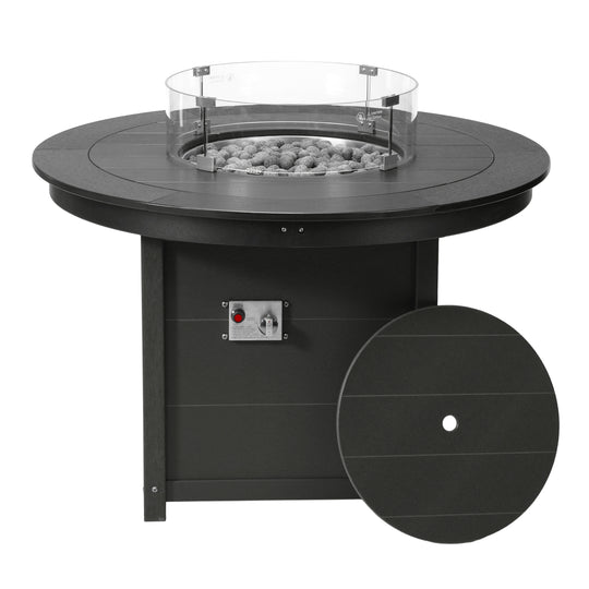 Helios 47" Modern Outdoor Patio Propane Gas Round Fire Pit Table