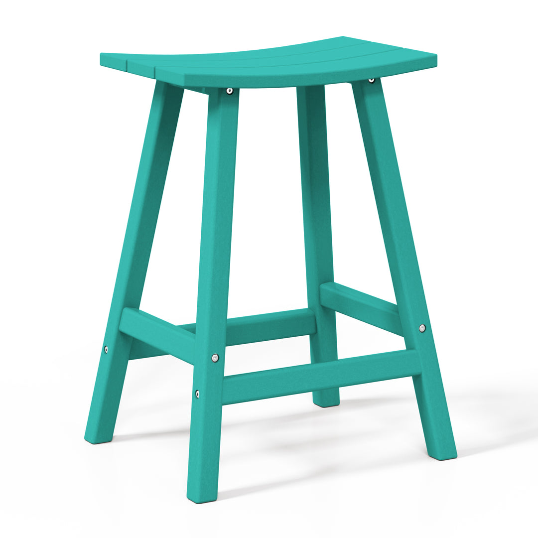 Malibu 2 piece set of 24" height Outdoor / Patio Saddle bar stools