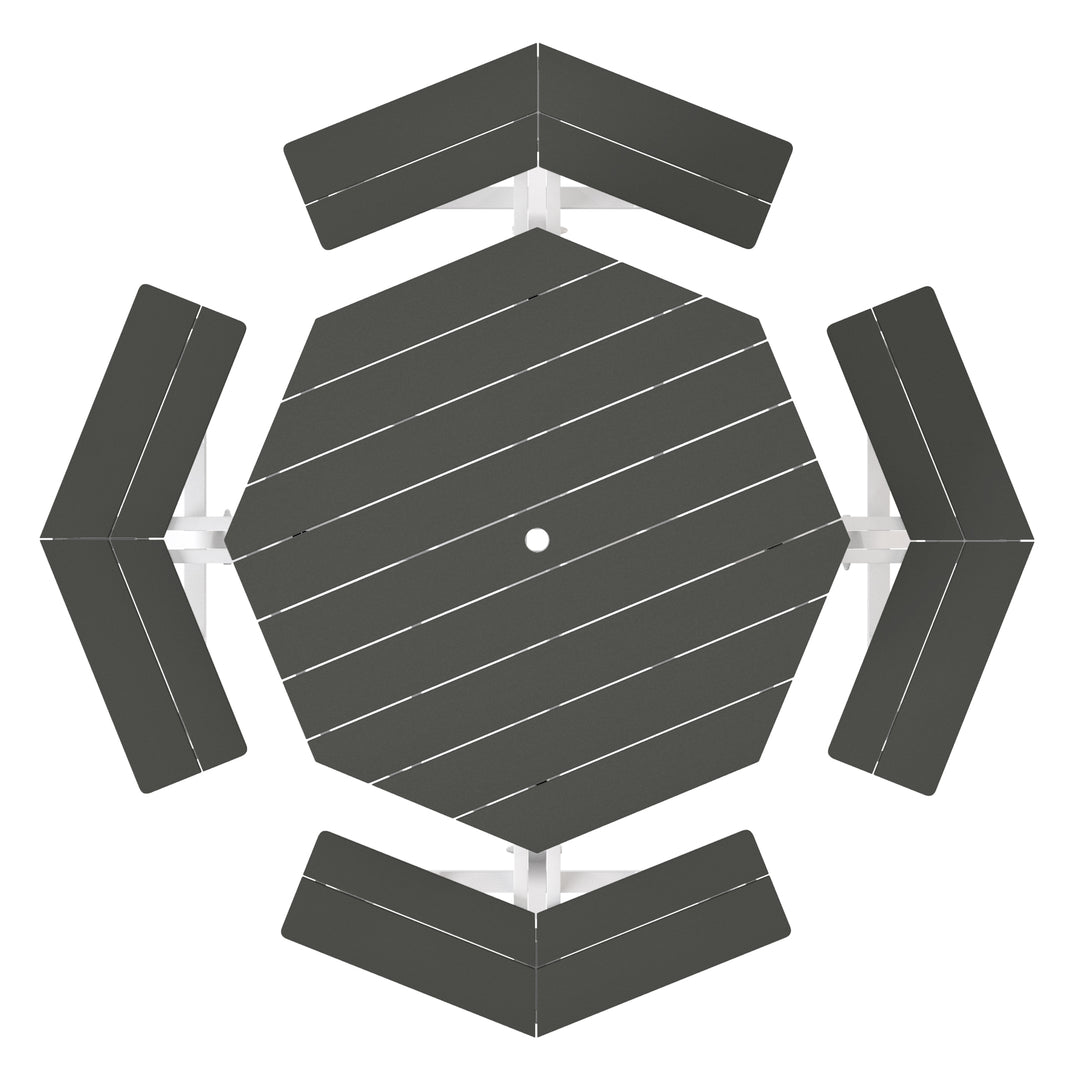 Outdoor 48" HDPE 8-Person Patio Octagon Picnic Table