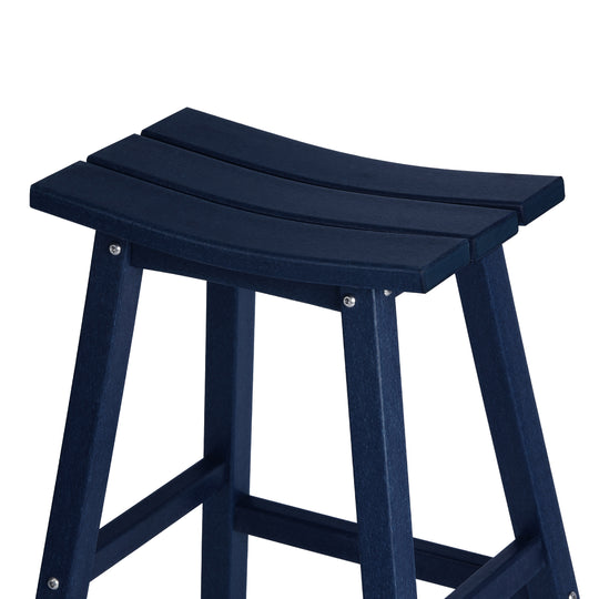 Malibu 24" HDPE Outdoor Patio Counter Height Bar Stools (Set of 2)