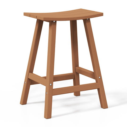 Malibu 24" HDPE Outdoor Patio Counter Height Bar Stools (Set of 3)