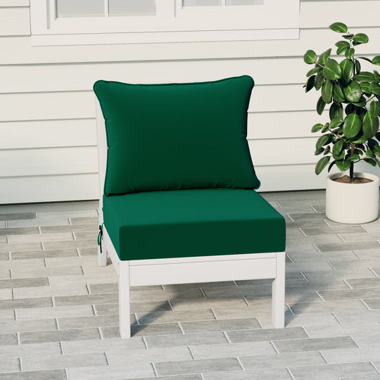 Avalon Outdoor HDPE Deep Seating Modular Armless Patio Chair with Patio Cushions