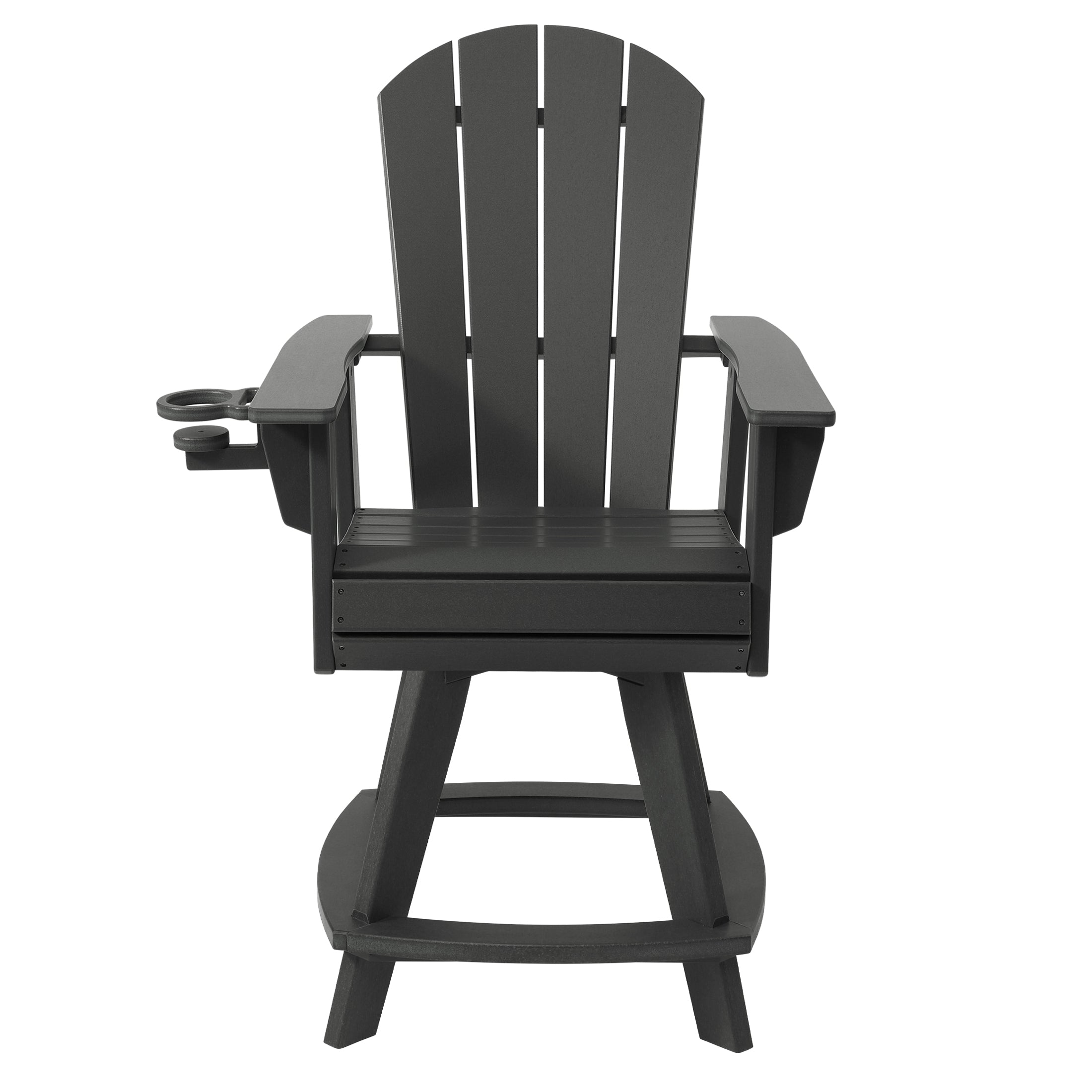 Malibu Outdoor HDPE Adirondack Swivel Counter Height Bar Chair With Cup Holder