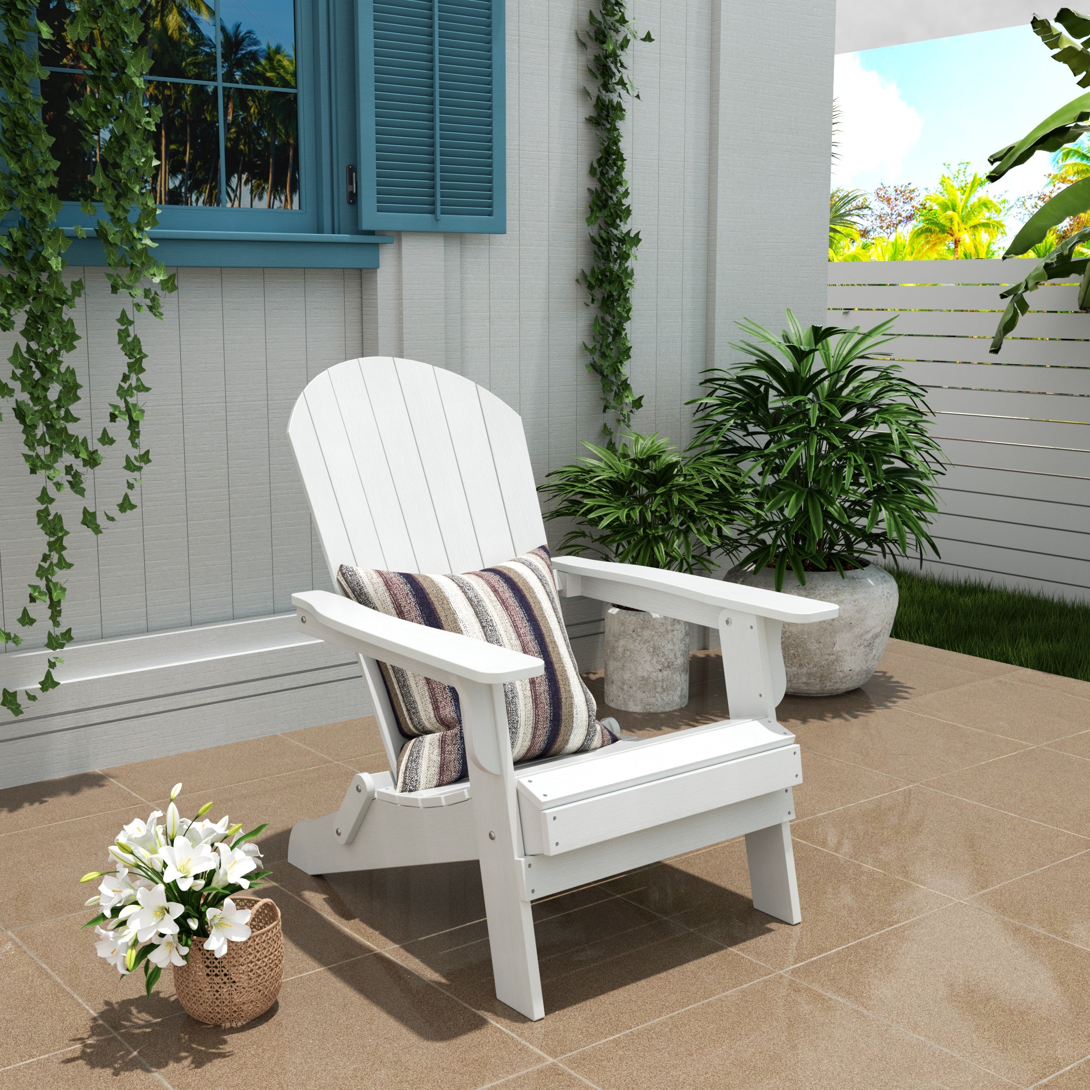 Tuscany HIPS Outdoor Patio Folding Adirondack Chair