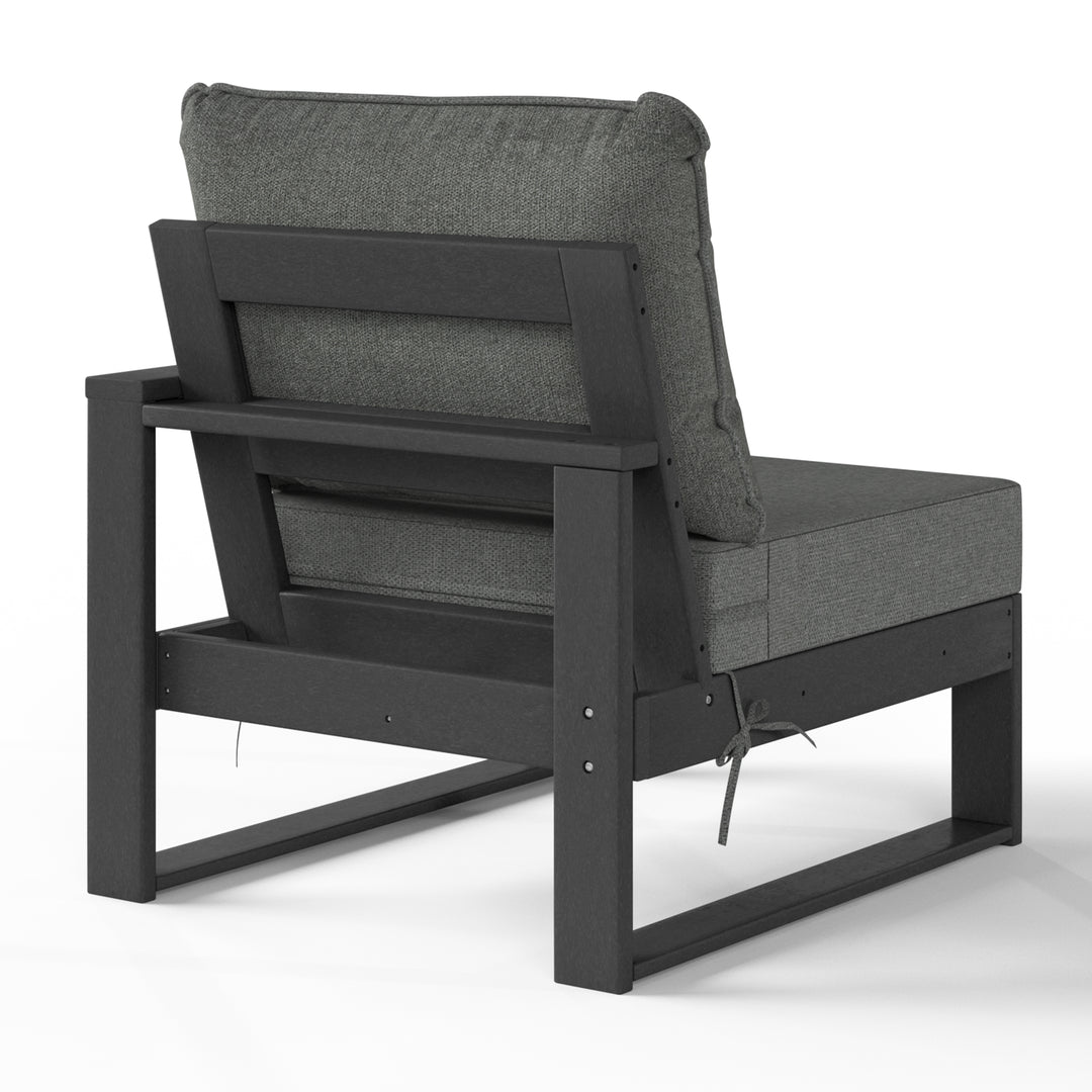 Outdoor Patio HDPE Right Arm Facing Sectional Corner Chair with Patio Cushions