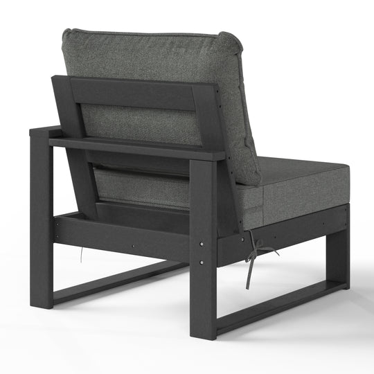 Outdoor Patio HDPE Right Arm Facing Sectional Corner Chair with Patio Cushions
