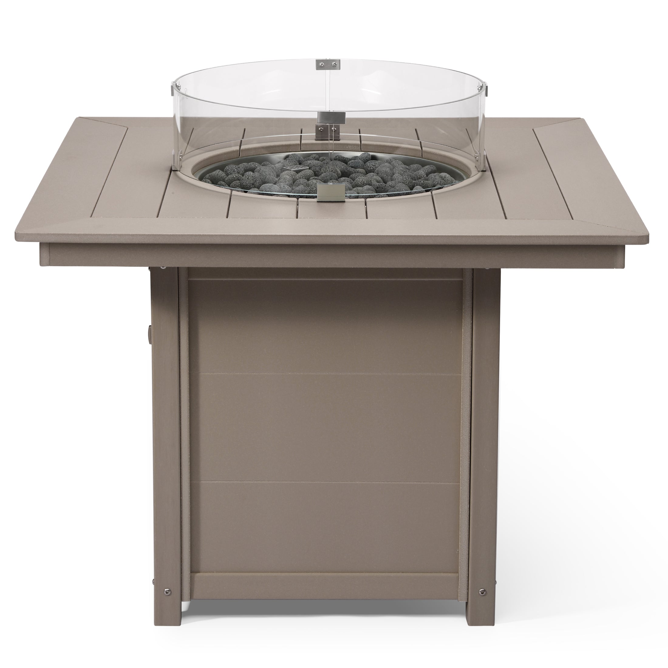 Helios Modern Outdoor Patio Propane 42" Square Fire Pit Table