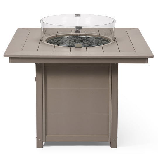 Helios Modern Outdoor Patio Propane 42" Square Fire Pit Table