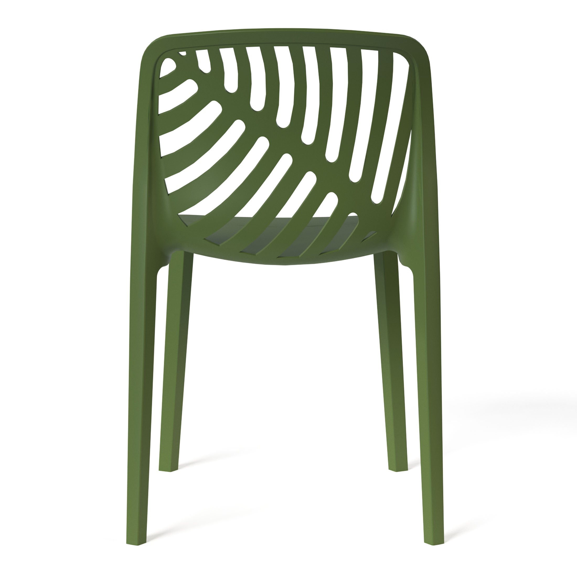 Playa Outdoor Modern Stackable Polypropylene Plastic Patio Bistro Dining Side Chairs (Set of 2)