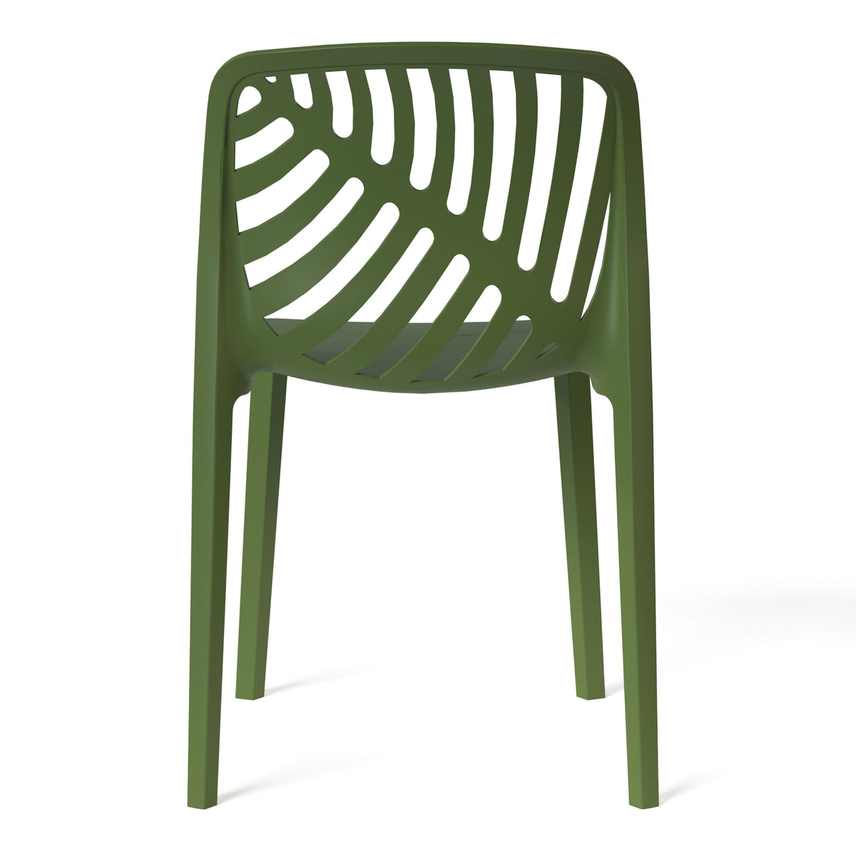 Playa Outdoor Modern Stackable Polypropylene Plastic Patio Bistro Dining Side Chairs (Set of 2)
