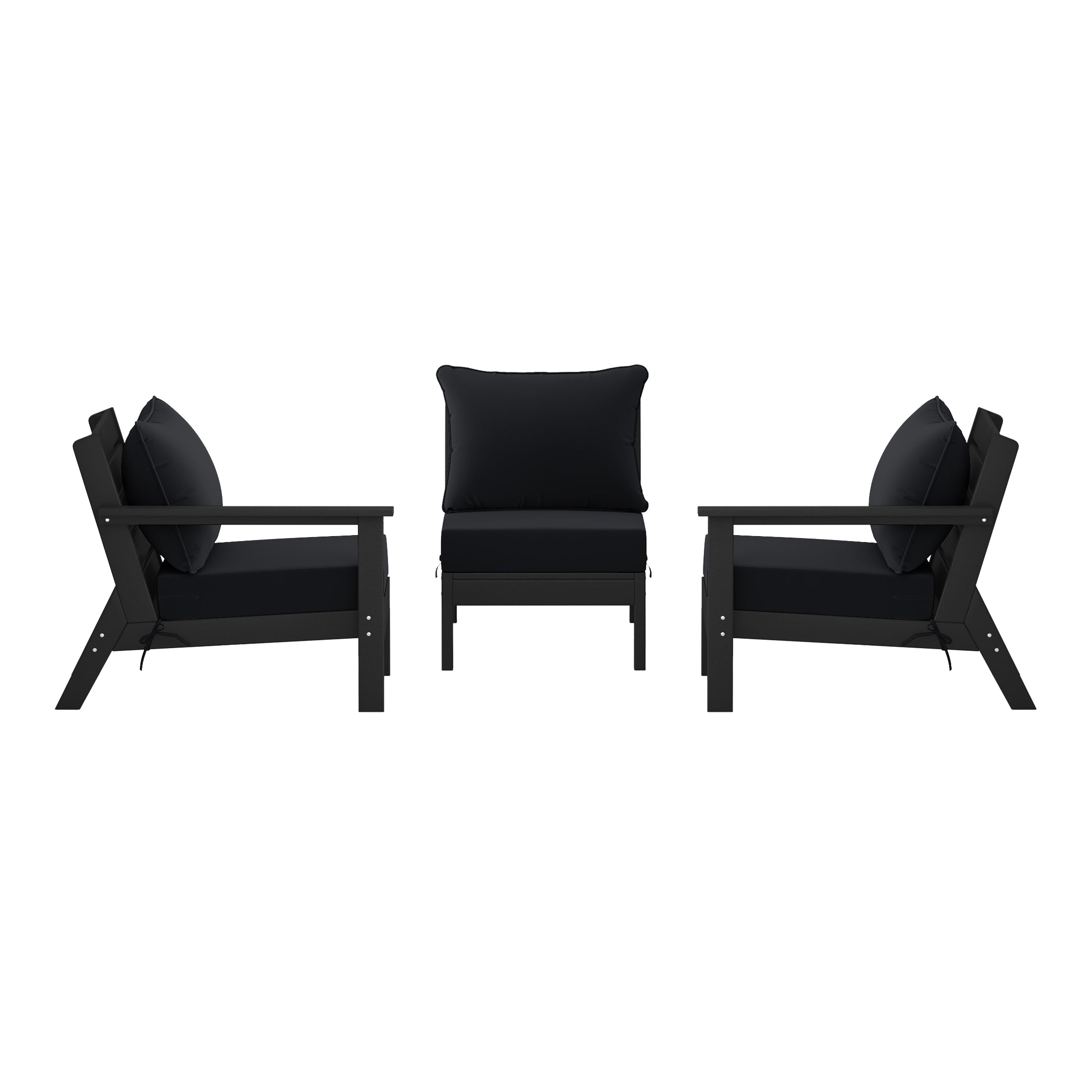 Avalon Outdoor Patio HDPE Sectional Sofa with Patio Cushions