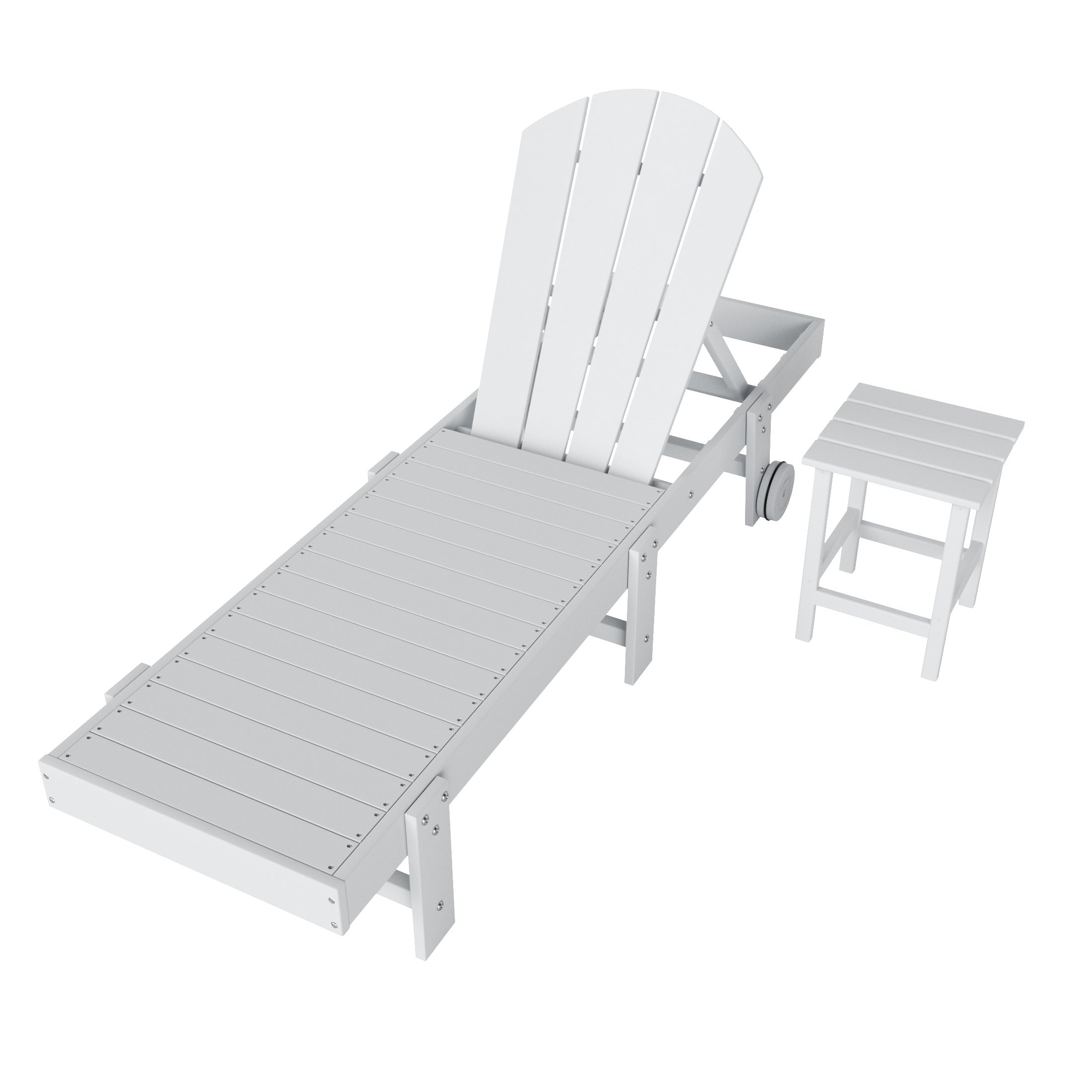 Malibu 2 Piece Adirondack Poly Reclining Chaise Lounge With Wheels