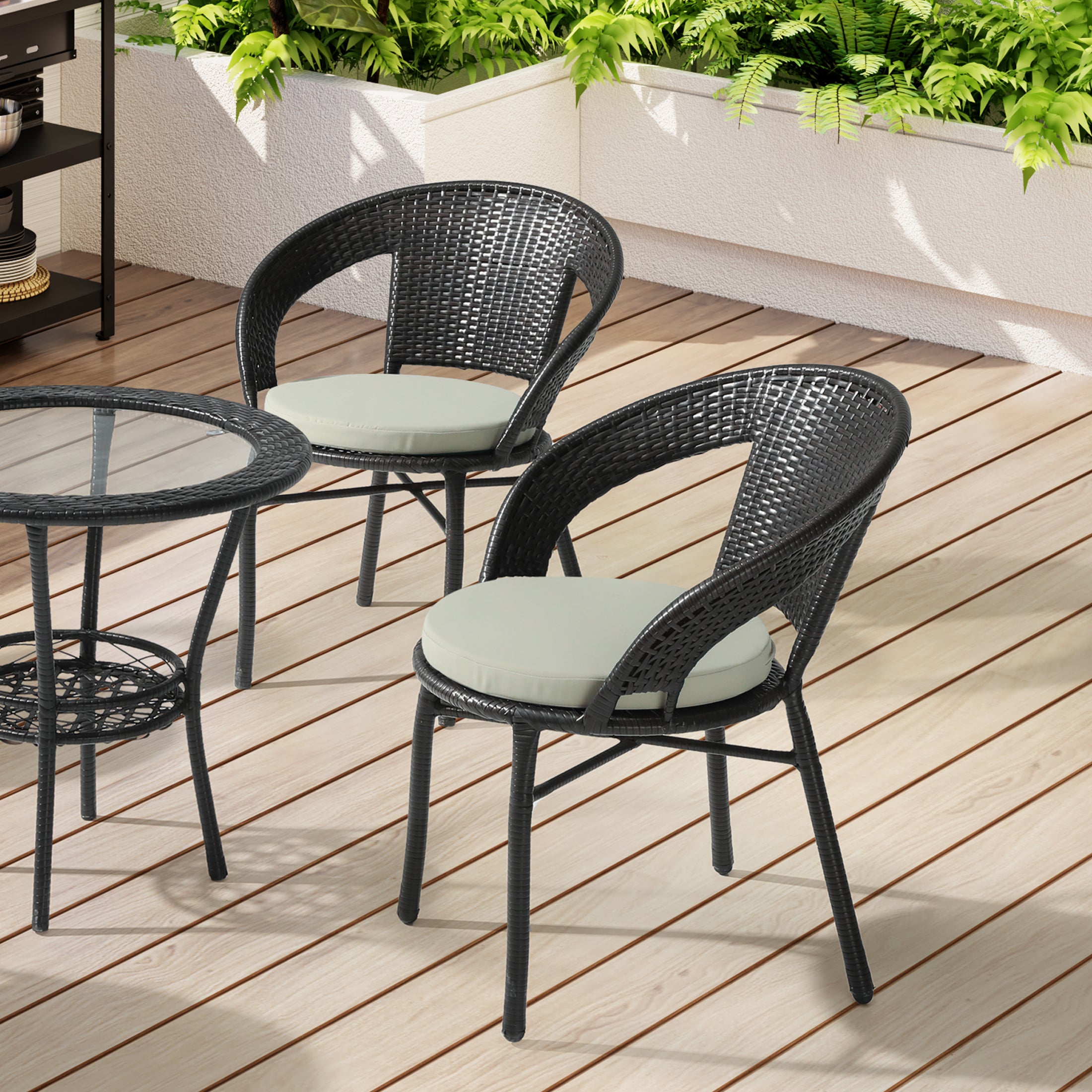 Solace Outdoor Patio Kitchen Dining Chair Seat Cushions Set of 4