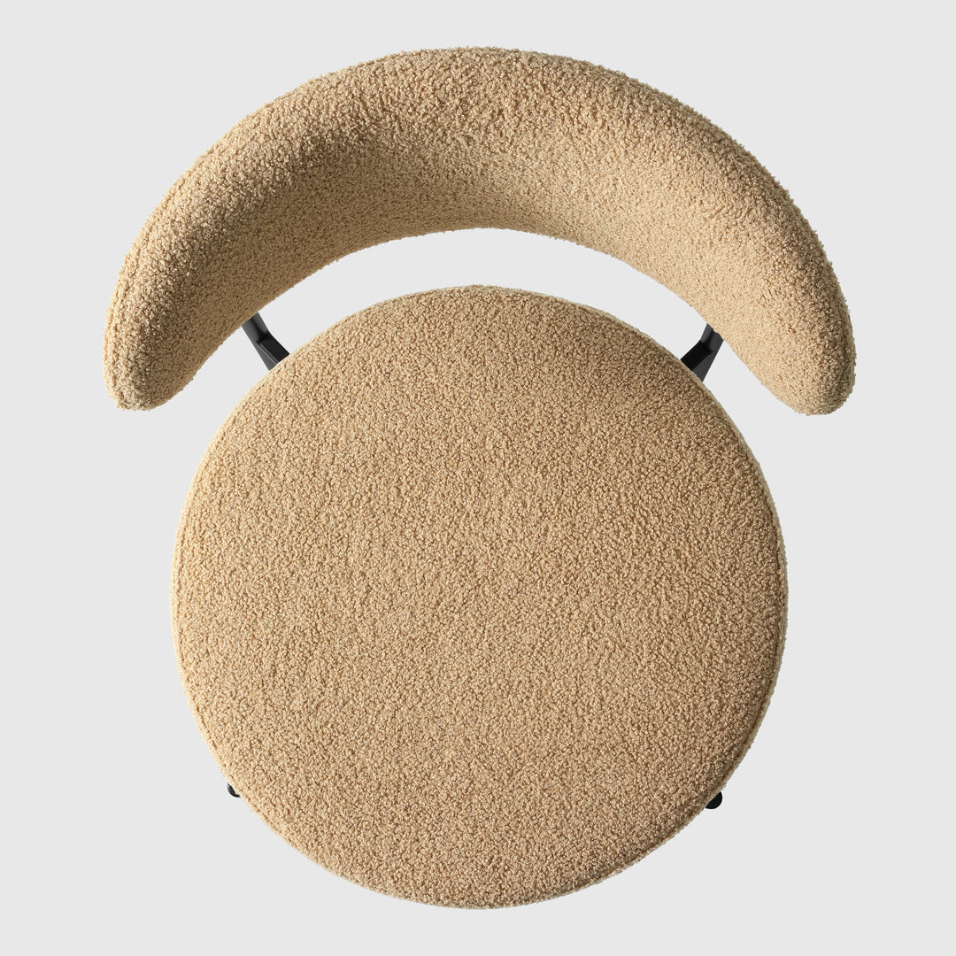 Alexandria Mid-Century Modern Upholstered Sherpa Round Dining Chairs (Set of 6)