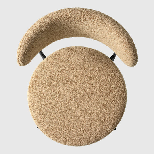 Alexandria Mid-Century Modern Upholstered Sherpa Round Dining Chairs (Set of 6)