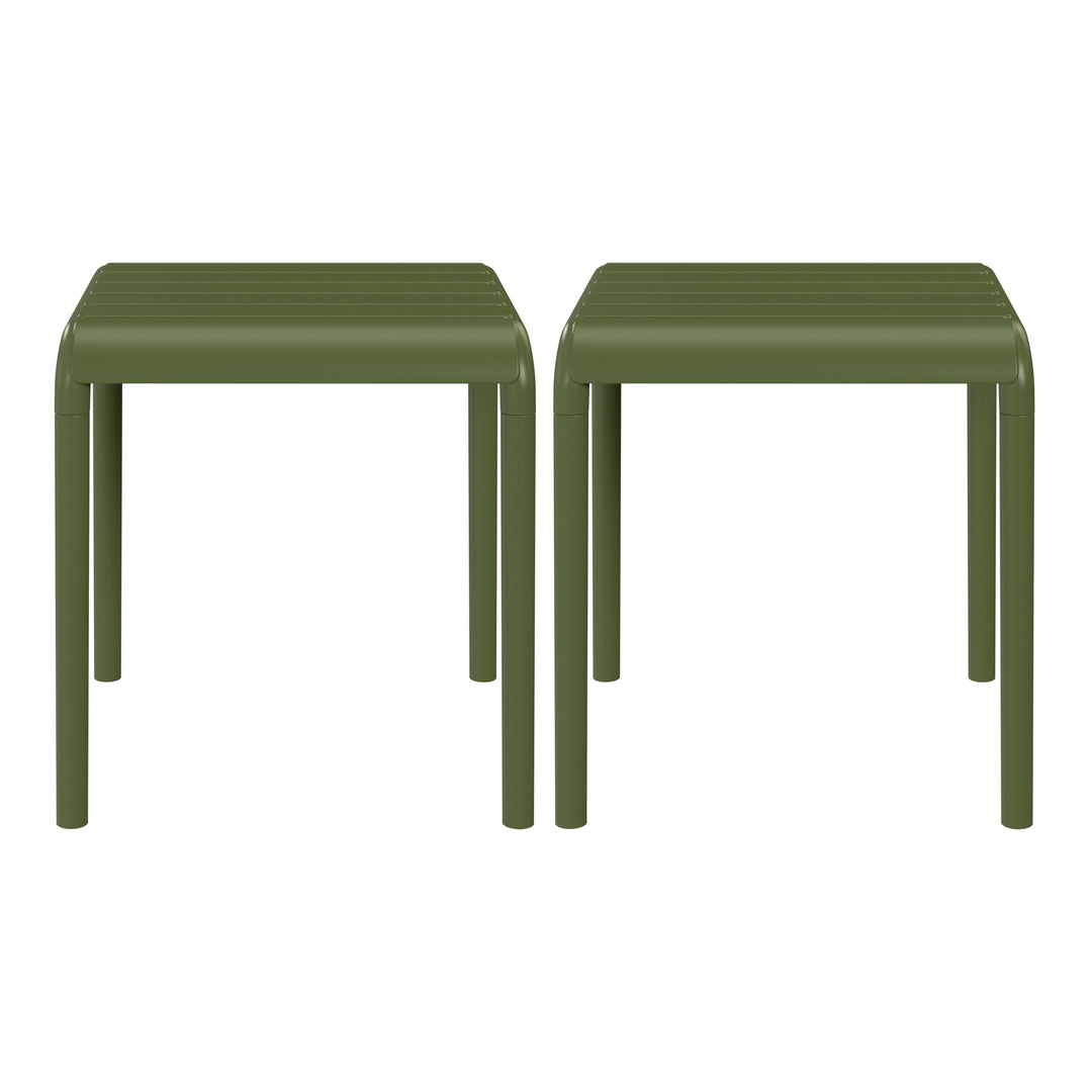 Playa Plastic Modern Outdoor Patio Accent Side Tables (Set of 2)