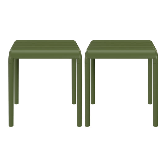 Playa Plastic Modern Outdoor Patio Accent Side Tables (Set of 2)