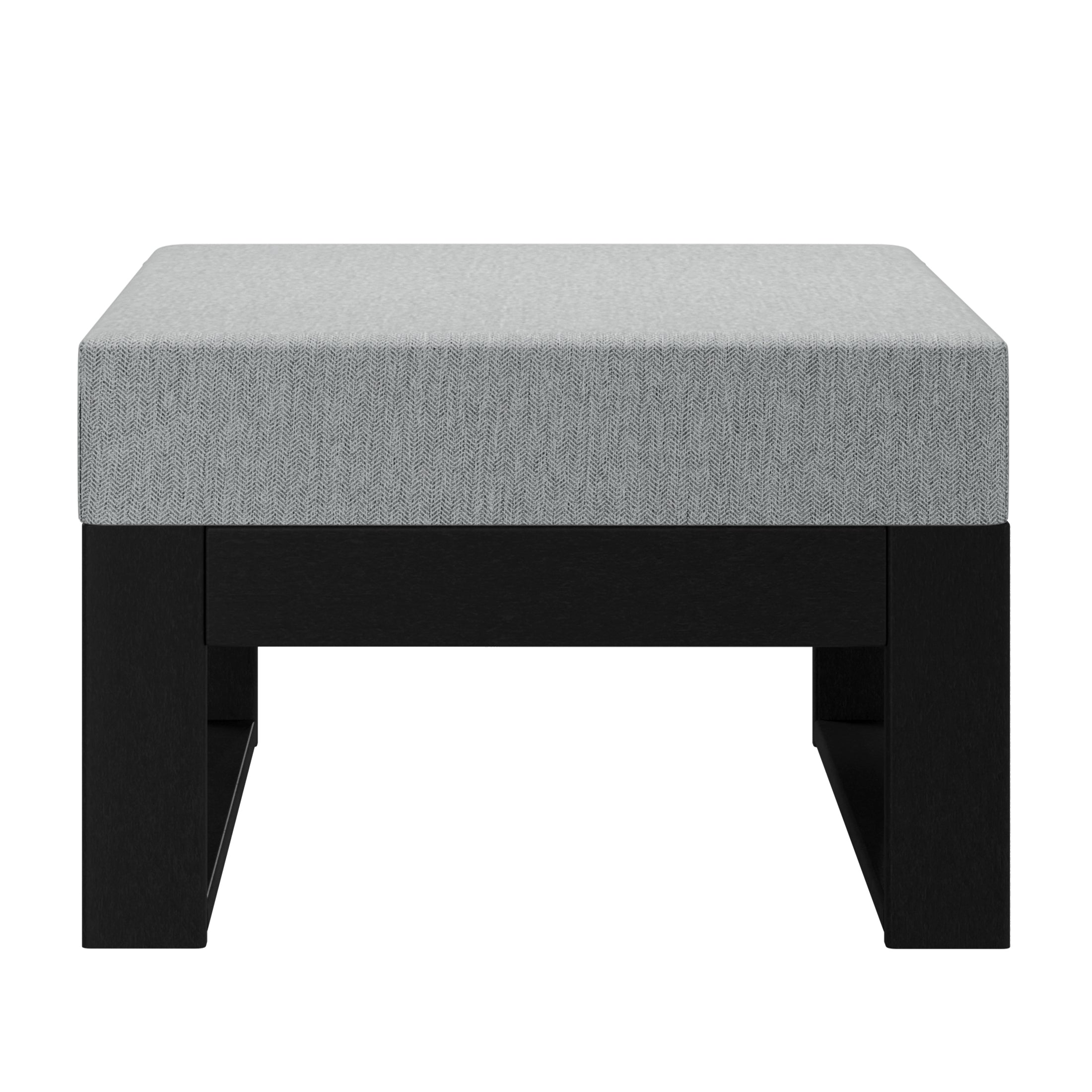 Montara Outdoor HDPE Patio Ottoman with Waterproof Olefin Cushions