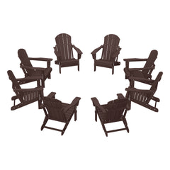 Malibu Outdoor Folding Poly Adirondack Chair (Set of 8)