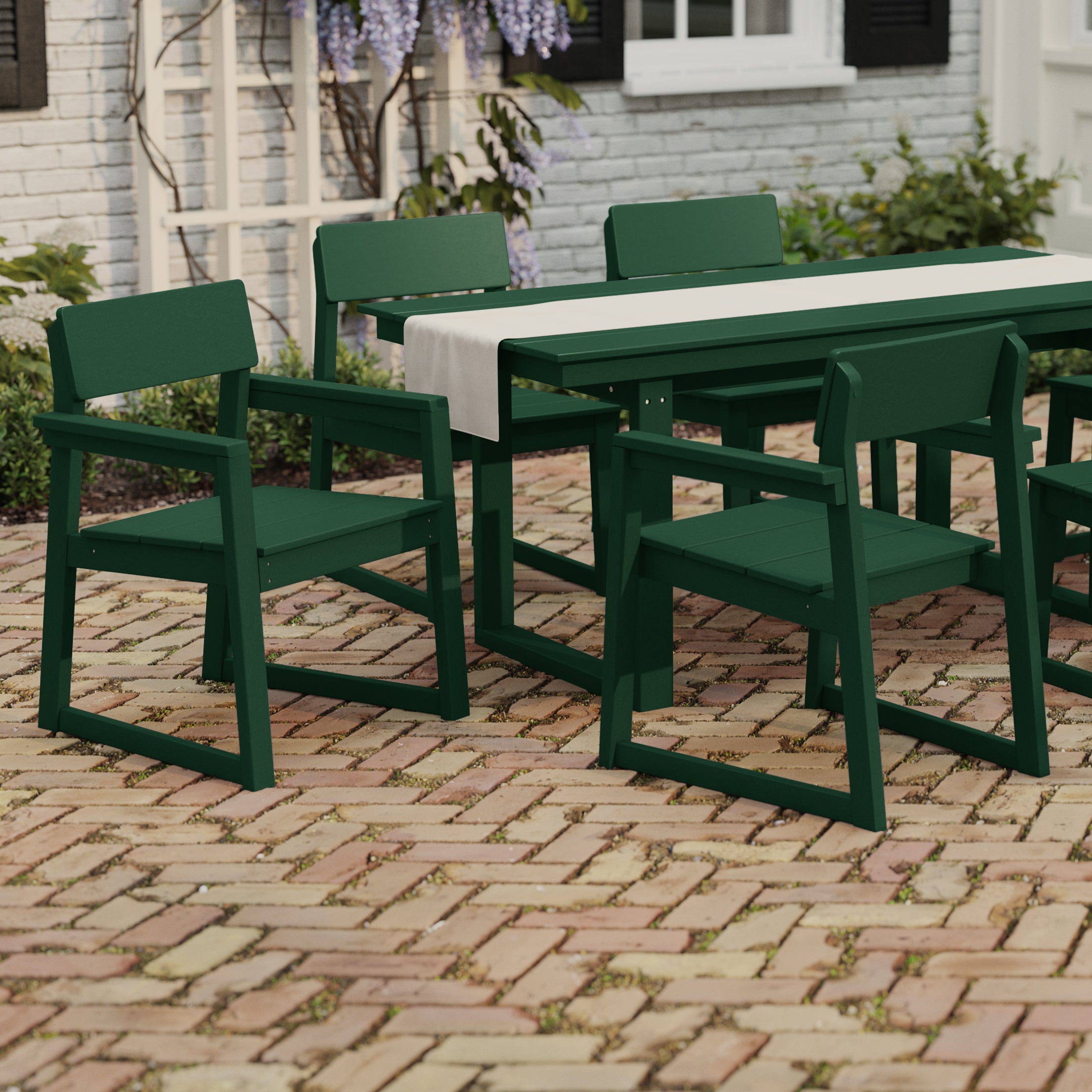 Paloma Modern HDPE Outdoor Patio Dining Arm Chairs (Set of 2)