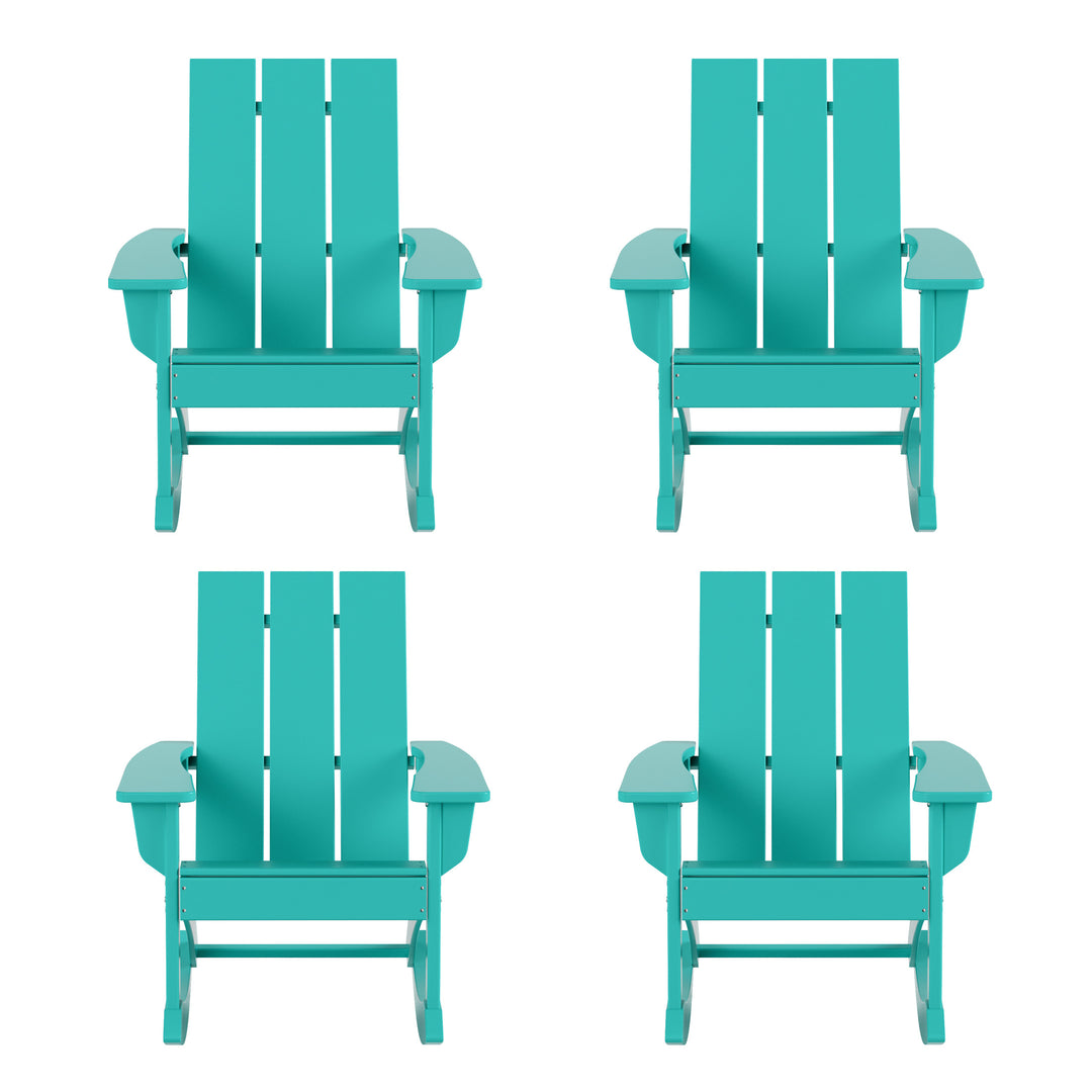 Ashore Outdoor Patio Modern Adirondack Rocking Chair (Set of 4)