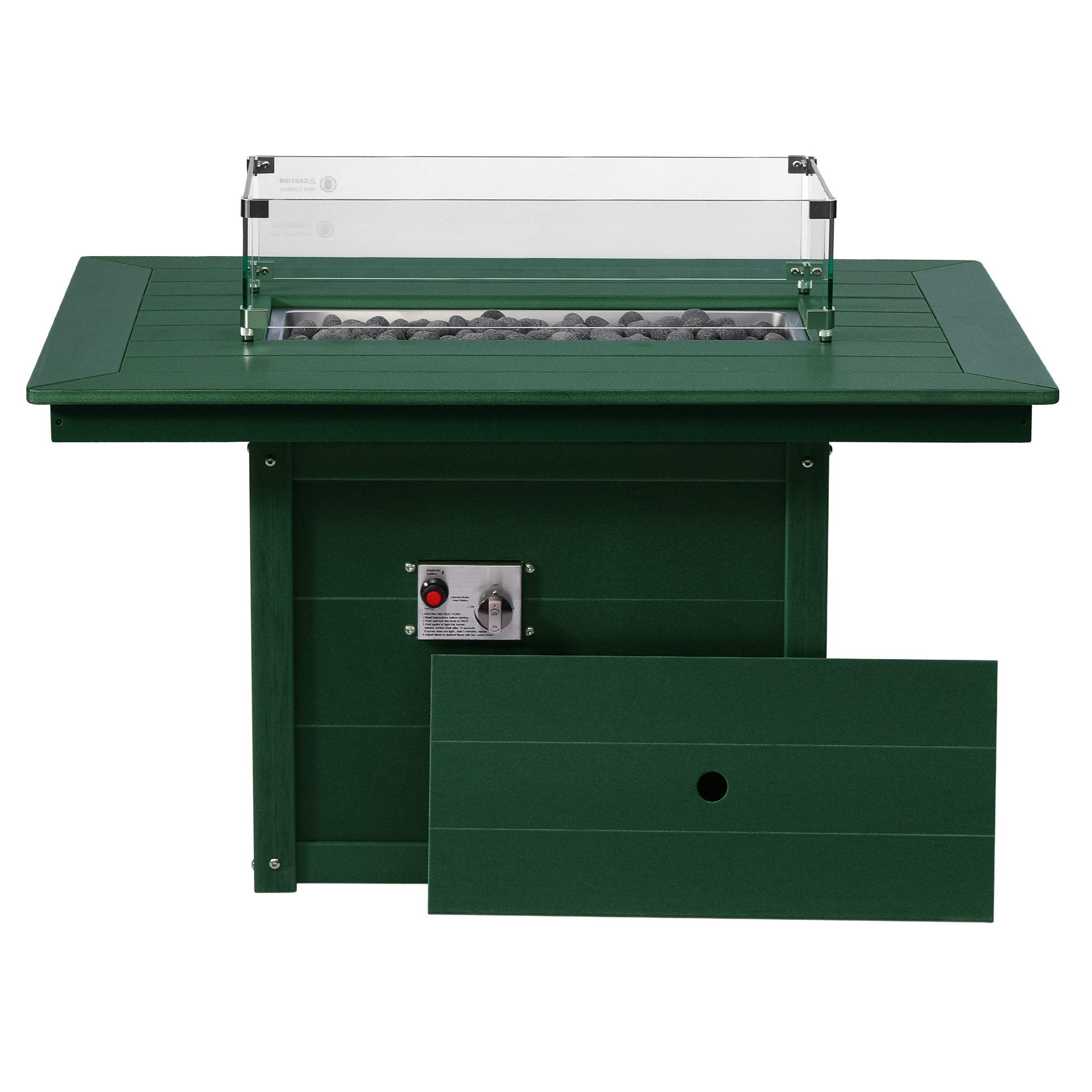 Helios 46" Modern Outdoor 55,000 BTU Patio Gas Propane Rectangle Deck Fire Pit Table