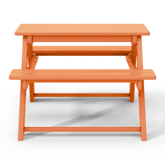 Malibu Outdoor Patio Kids HDPE Plastic Picnic Bench Table