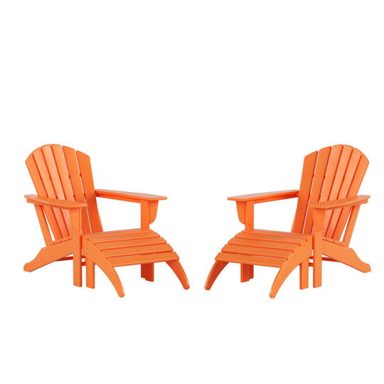 Dylan Outdoor Adirondack Chair With Ottoman 4-Piece Set