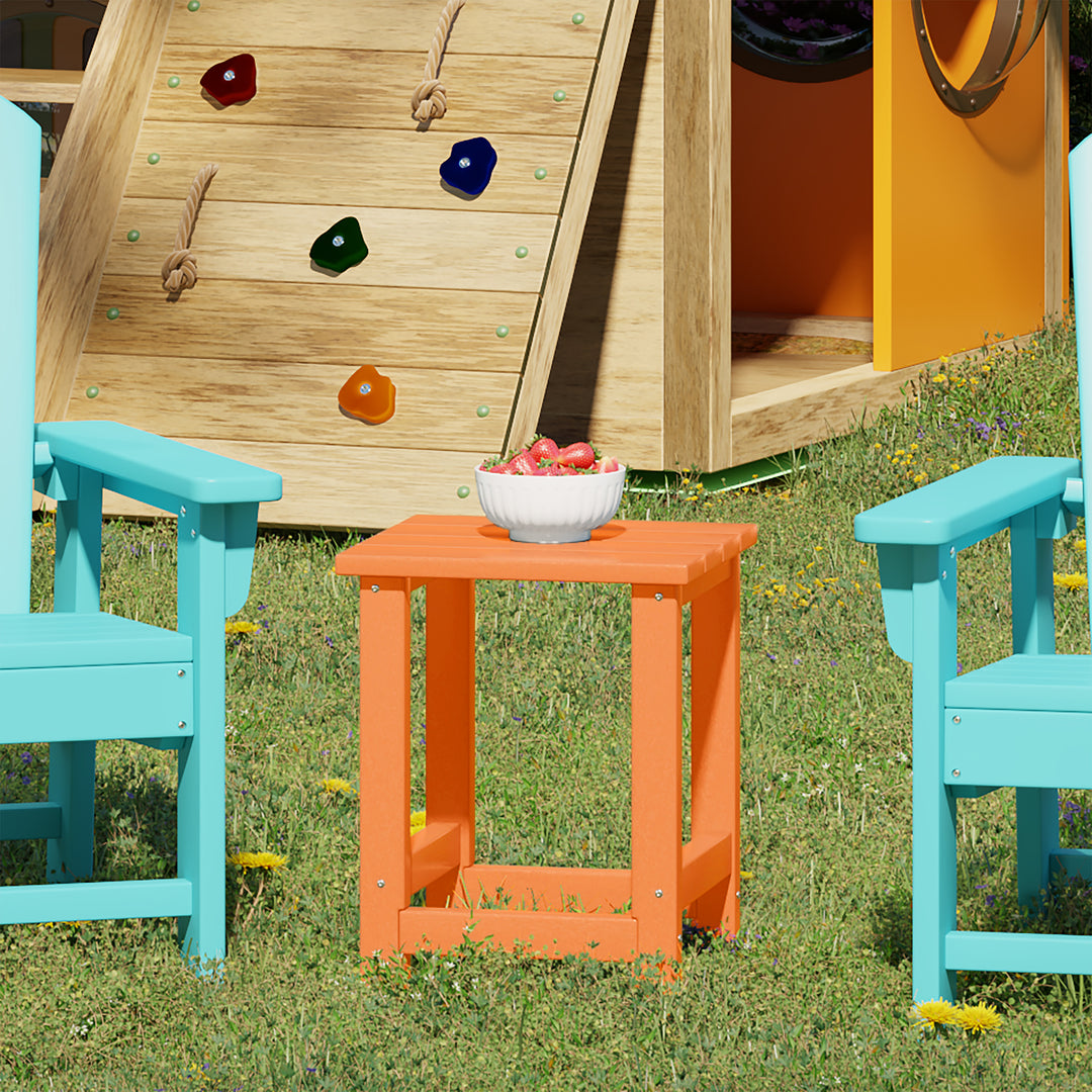 Malibu Kids Outdoor Patio Furniture HDPE Adirondack Square Side Table