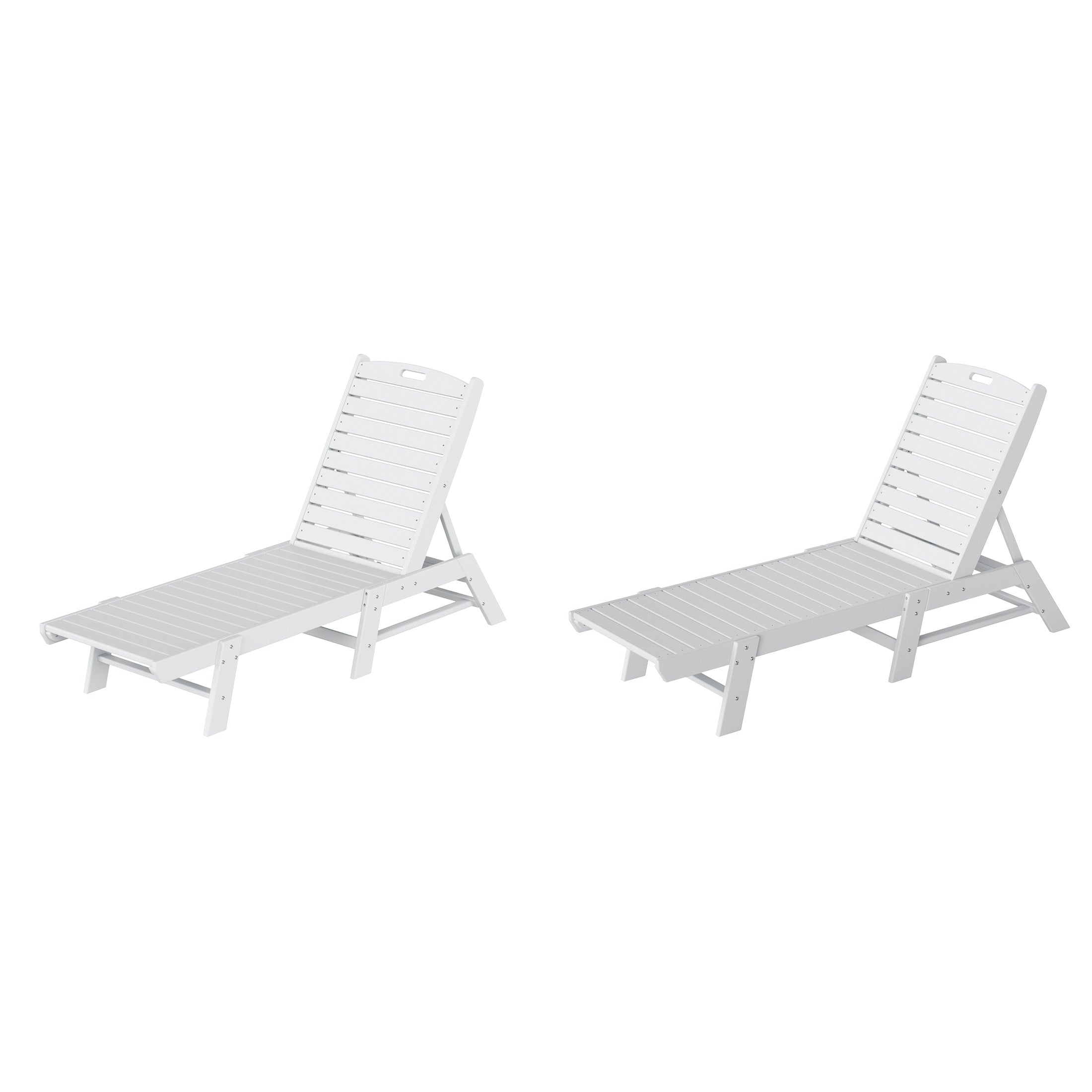 Malibu Poly Reclining Outdoor Patio Chaise Lounge Chair Adjustable (Set of 2)