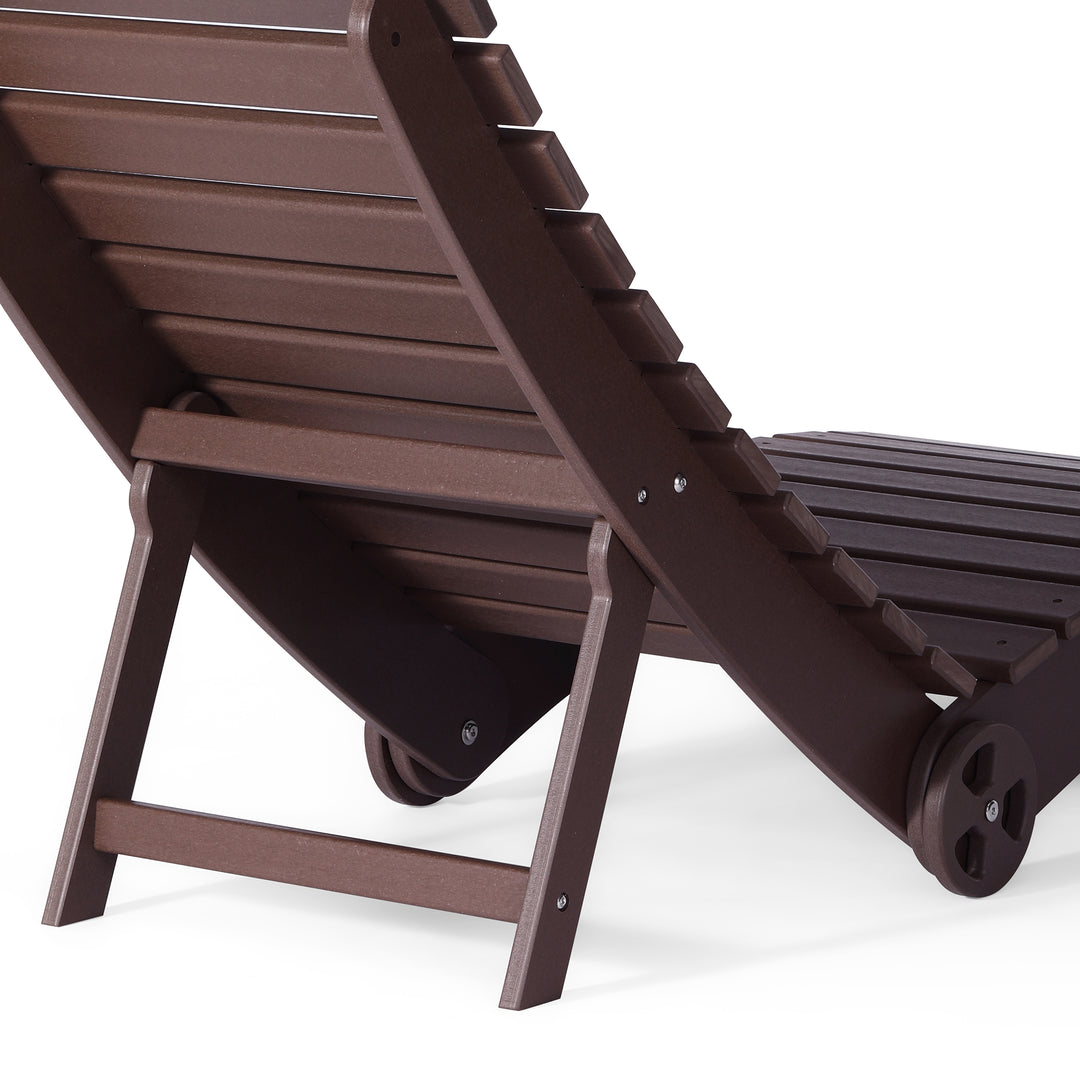 Outdoor HDPE In-Pool Patio Chaise Lounge Chair With Wheels