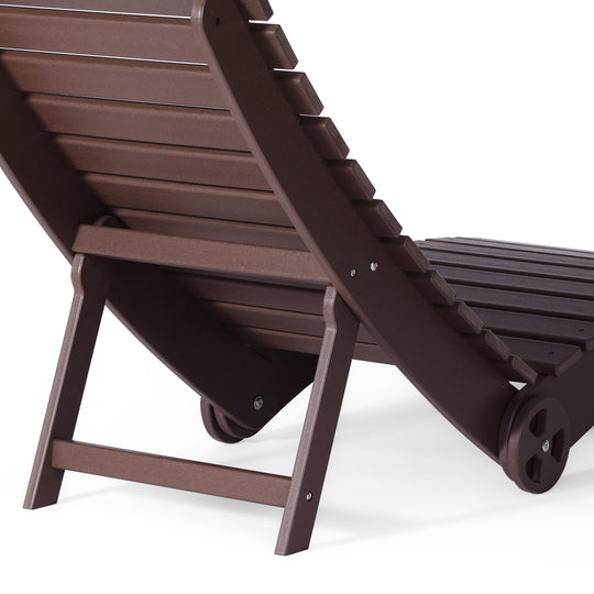 Outdoor HDPE In-Pool Patio Chaise Lounge Chair With Wheels