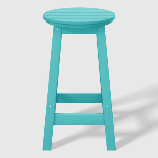 Malibu 24" HDPE Outdoor Patio Round Counter Height Bar Stool Set of 2