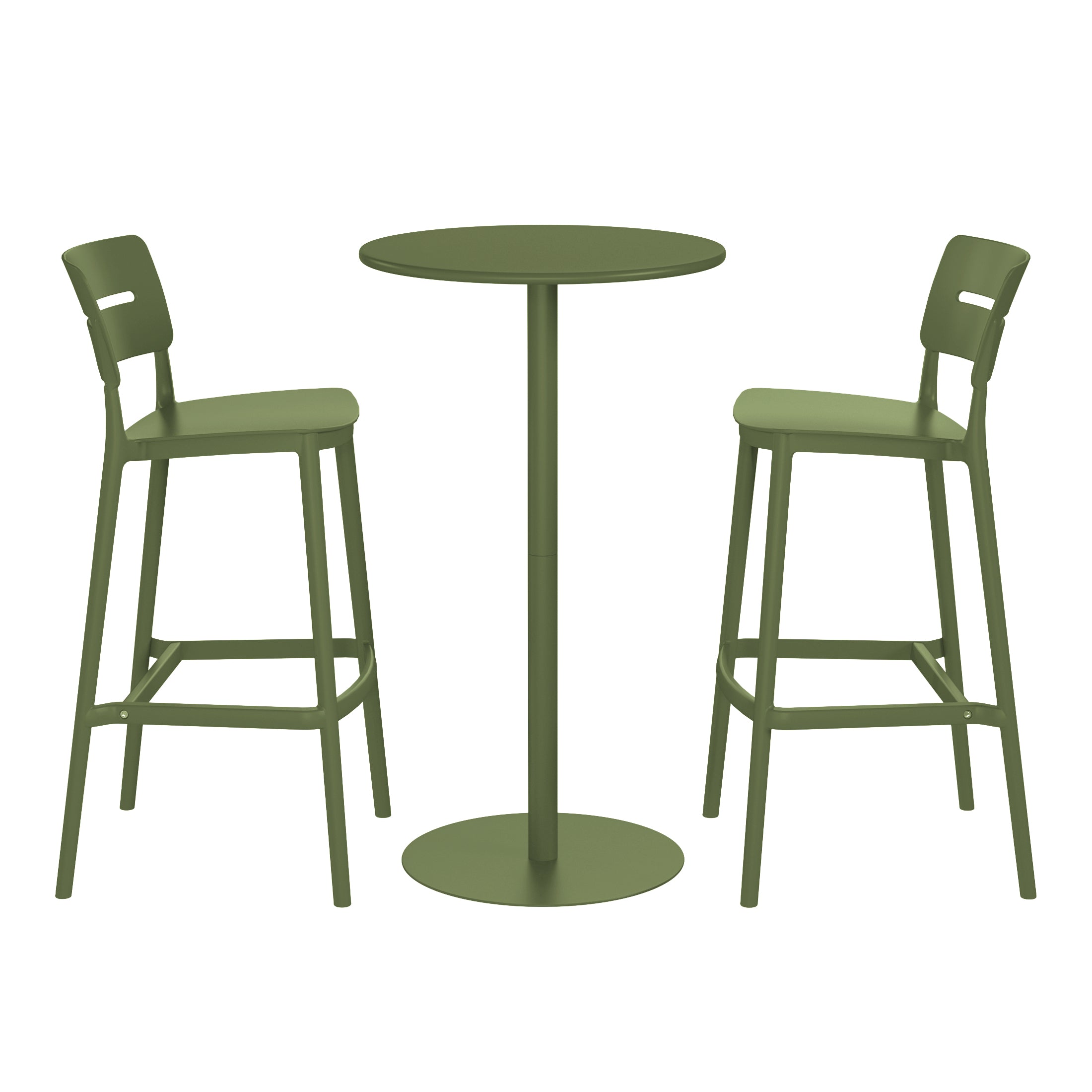 Playa 3-Piece Outdoor Adjustable Round Bar Height Patio Table Dining Set