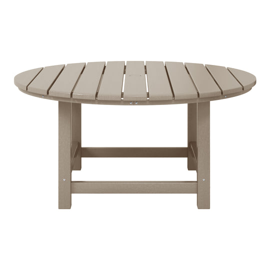 Malibu Low Outdoor HDPE Round Patio Coffee Table