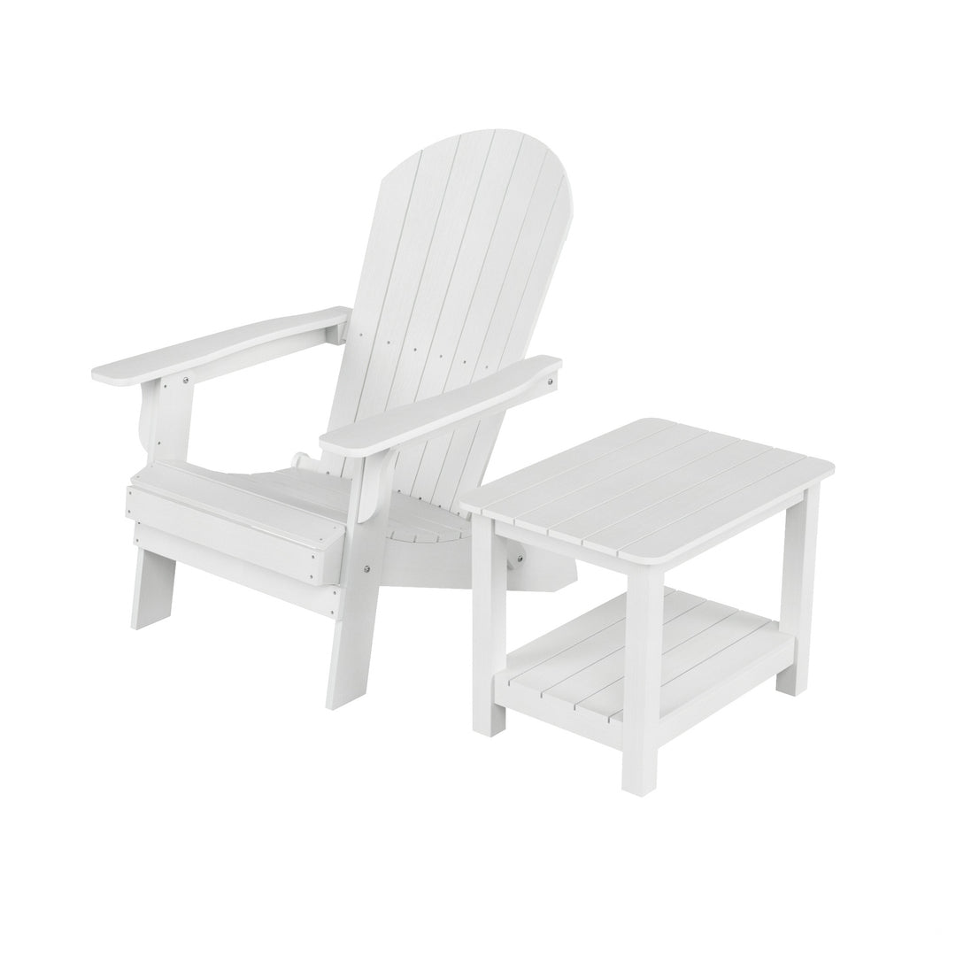 Tuscany HIPS Outdoor Folding Adirondack Seashell Chair With Side Table