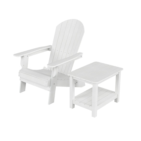 Tuscany HIPS Outdoor Folding Adirondack Seashell Chair With Side Table