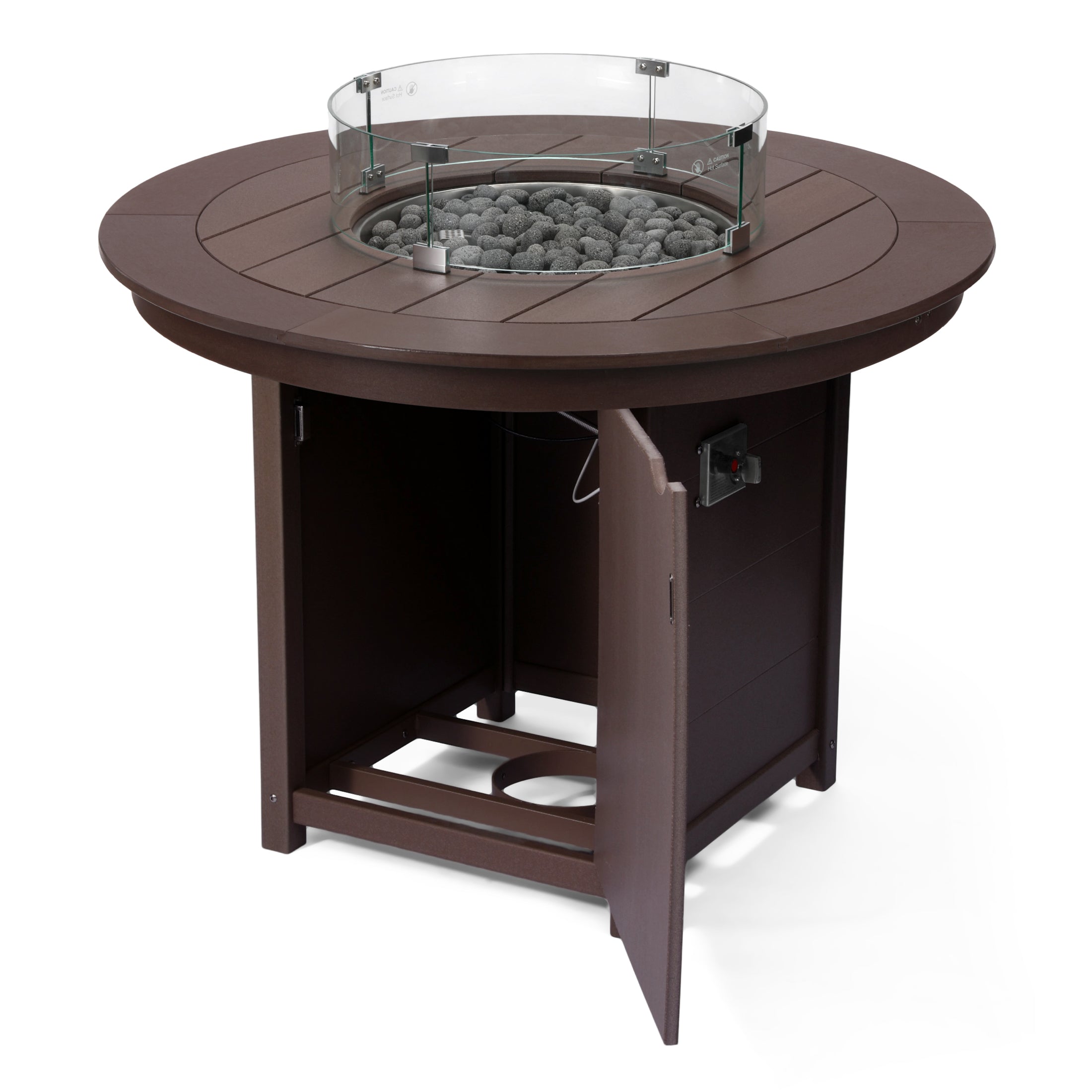 Helios 47" Modern Outdoor Patio Propane Round Counter Height Fire Pit Table