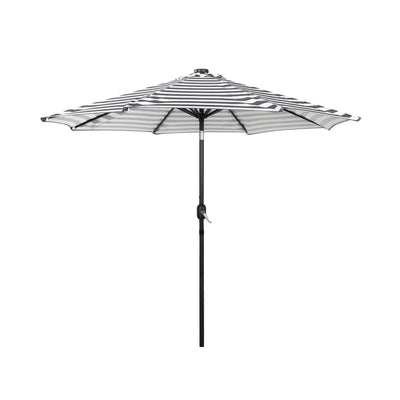 Cyrus 9 ft. Patio Solar Power LED Market Umbrella with Concrete Weight Base