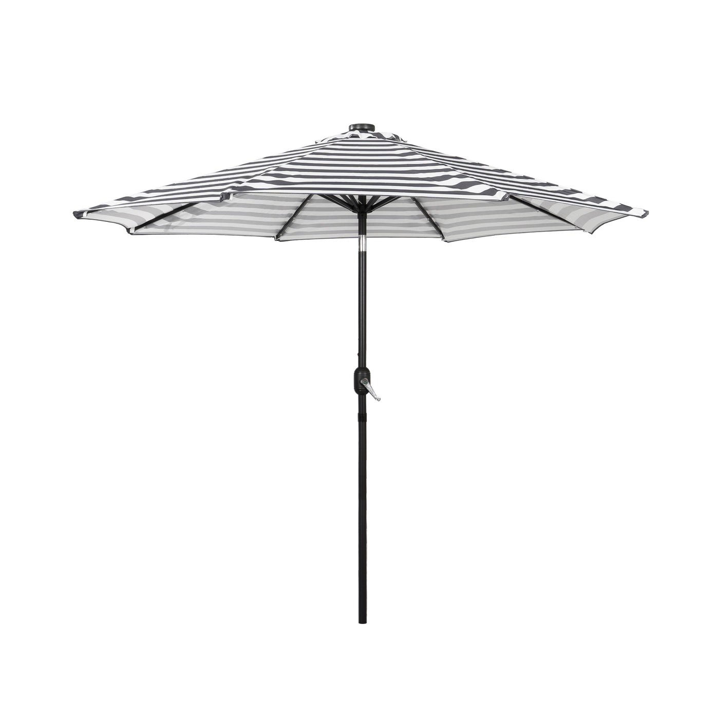 Cyrus 9 ft. Patio Solar Power LED Market Umbrella with Round Bronze Base