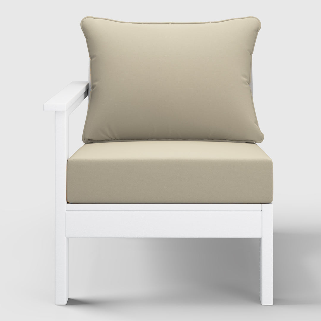 Avalon Outdoor Patio HDPE Left Arm Sectional Corner Club Chair with Patio Cushions