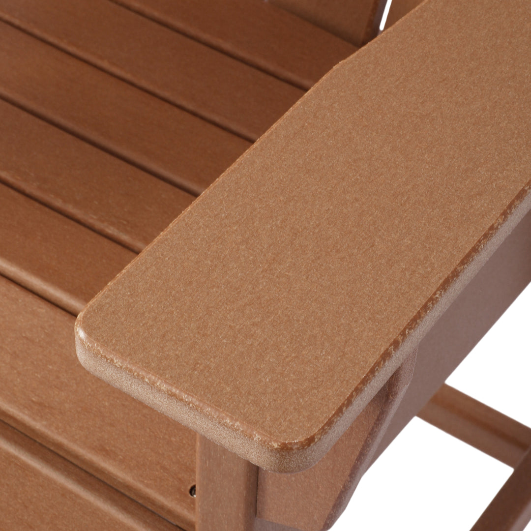 Malibu Outdoor HDPE  Tall Adirondack Counter Height Bar Chair With Cup Holder